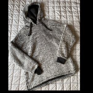 Fuzzy hoodie black and gray size small
